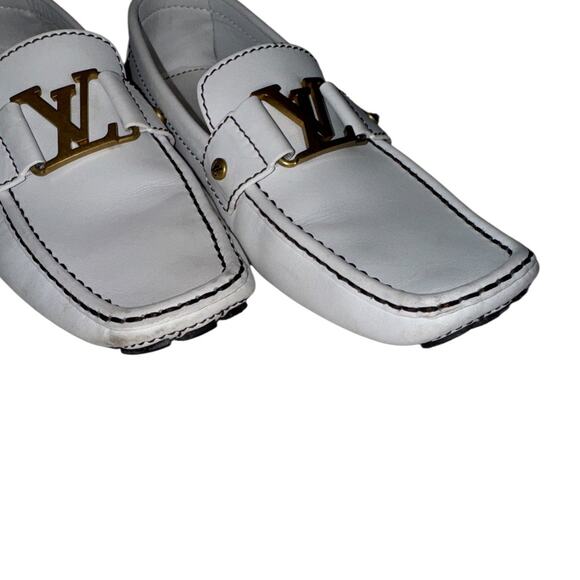 Louis Vuitton Men’s Monte Carlo White Leather Moccasin Loafers Size UK 7 USA 8 - Picture 8 of 16